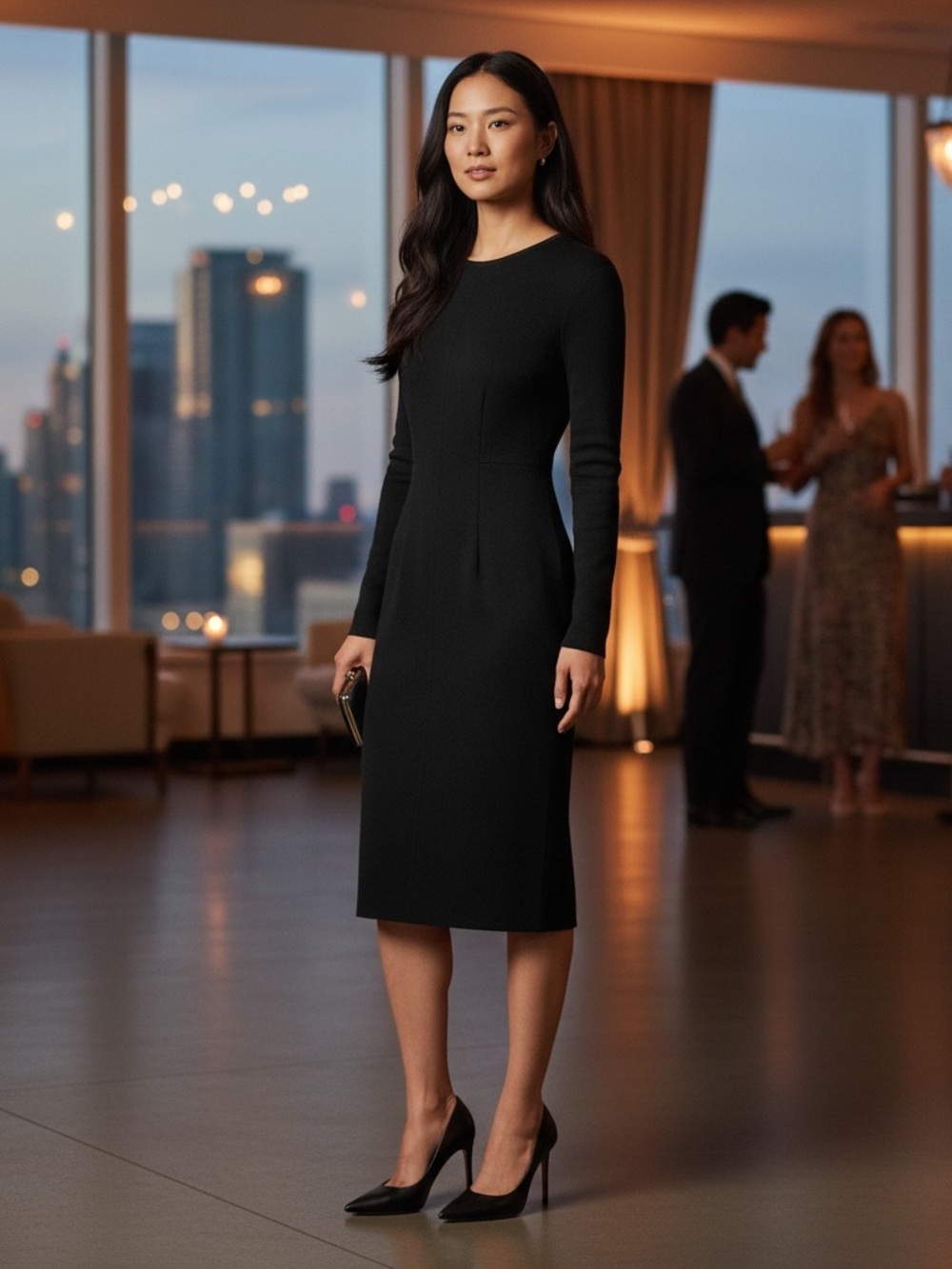 MM. Lafleur Classic‎ Black Long Sleeve Dress